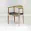 Vintage & Modern style dining chair ash wood armrest chair with soft mat