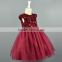 2016 new design red baby dresses girl dress mesh embroidered baby girl dress for summer spring 15yrs online business supplier