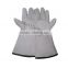 cow split leather resist heat glove with long sleeve