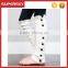 A-04 knitted wool boot socks buttons lace leg warmer socks lace trim knit leg warmers