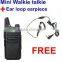 UHF mini walkie talkie,Mini transceiver,400-470 MHz Mini Transceiver communicator FREE earpiece,Mini UHF walkie talkie