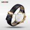 WEIDE Japan Movement Genuine Leather Strap Men Gold Watches Luxury Watch In  Express