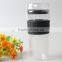 Promotional New Design Clear Mouth Blown Double Wall Glass Coffee Cup With Lid & Sleeve