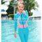 Long Sleeve Blue Diving Rash Guard Women's Blue Full Bikini Women's Blue Wetsuit for Diving