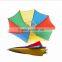 Promotional Custom Print China Factory Light Head Cap Umbrella Sun Hat Head Umbrella Quality Choice