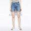 2015 women jeans denim shorts regular rise waist fit rolled hem nutural fading ladies shorts JXQ979