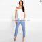 bleach wash slim fit basic five pockets jeans for women JXA111