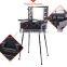 wholesale PVC trolley makeup case with stand legs and light mirror