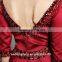 Made in China top selling charming red chiffon v-line evening dress