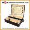 Wholesale High Quality Rectangle Black Mdf Inner Flocking Cloth 2 Bottle Wine Box