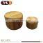 Kitchen Cylinder Wooden Round Salt Box