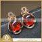 orange color Garmet gemstone with 925 sterling silver earring wholesale