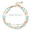 Foot jewelry barefoot sandals three layers anklet