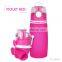 500ml squeeze silicone water bottle for outdoor