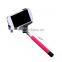 Wire Selfie stick with bluetooth remote control, foldable Cable wired Selfie Stick
