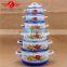 Cheap price 5pcs Persimmon typemulti-purpose enamel casserole / cookware set