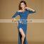 Oriental sexy one shoulder belly dance dress with rhinestones