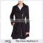 Customized Lady Apparel Asymmetric Front Zip Convertible Collar Belted Trench Coat(DQM017C)