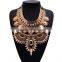 western luxury vintage cross gold coin crystal necklace
