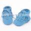 2016 New Design Lace Up Tassel Winter Newborn Baby Shoes
