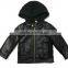 children pu jacket with knitted hood