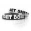 Hot promotion/embossed silicone bracelet/print silicone wristband/silicone bracelets