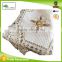 HAND MADE RIBBON EMBROIDERY & CROCHET LACE TABLECLOTH BROWN