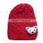 solid color knitted lovely bear baby girl&boy warm hat