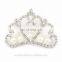 2016 Trendy Alloy Rhinestone Tiara Crown Clear Crystal for Accessories Clear with Silver Plating