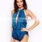 Wholesale Women Halter Chiffon Lace Playsuit