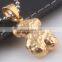 Stainless Steel Pendant Necklace Golden Bear Girl Stainless Steel Jewelry Titanium Steel Bear Chain