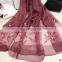 New Spring Section of High-grade Silk Wool Elegant Peach Pattern Breathable Thin Embroidery Shawl Female Scarf