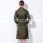 wholesale women clothing spring wear fashion lapel waist tie long sleeves jacquard cloth overknee trench coat