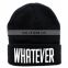 2017 New 3D Embroidered Best selling custom knit beanie hat
