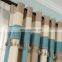 Custom Hight Quality Thick American Style Multi Stripe Patchwork Chenille Fluffy Fabric Shade Curtain With Attached Valance