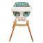 Adjustable Legs Baby Chair With Removable And Tray Baby High Chair Wooden High Chair for Baby Infants Toddlers