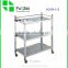 Service Equipment Restaurant Hotel Product 4 Wheel 3-tier Stainless Steel Service Trolley With Square Tub                        
                                                Quality Choice
