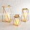 Tall Geometric Metal Wedding Votive Gold Copper-colored Decorating Candle Holder