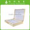 Directly factory wholesale PU leather cosmetic packaging box with metal handle
