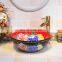 Oriental Hand Painted Pink Ceramic Porcelain Basin Sink For Hotel Toilet