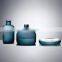 Guangzhou Manufacturer Wholesale Home Table Decoration Blue Glass Jar Vase Set