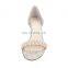 Beautiful elegant Women low heel sexy ladies ankle wrap with pearl decorated design sandals shoes