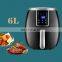 1500W Large Family Size Timer Temperature Adjustable Digital Hot Oven Cooker Electric Air Fryer 6l