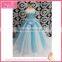 Pleated skirt royalblue yarn dress with embroidered rosette waist halloween costume gauze dress                        
                                                                                Supplier's Choice