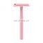 Women Lady Girl Body Cleaning Pink Private Label Eco-Friendly Changeable Long Double Edge Safety Razor Best Gift