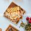 Bamboo Double Dish Snack Bowl Serving Dish For Pistachios, Peanuts, Sunflower Seeds, Fruit, Olives