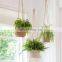 Best Seller Woven Natural Jute & Seagrass Hanging Planters With Lining Straw Planter Storage Basket Plant Holder Wholesale