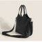European and American fashion black lingge tote bag female large capacity handbag factory wholesale