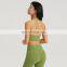 Deep U Halter Neck Sexy Recycled Sports Fitness Bras Custom Open Back Yoga Crop Tops