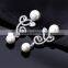 New Model Platinum Plated Filigree Classic Wedding Design Pearl Zircon Jewelry Set